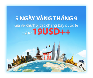Vietnam Airlines khuyến mãi 5 ngày vàng vé 19 USD