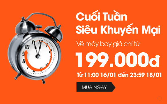 Vé máy bay khuyến mãi cuối tuần siêu rẻ 199k của Jetstar